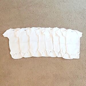 Gerber bundle of eight white onsies.